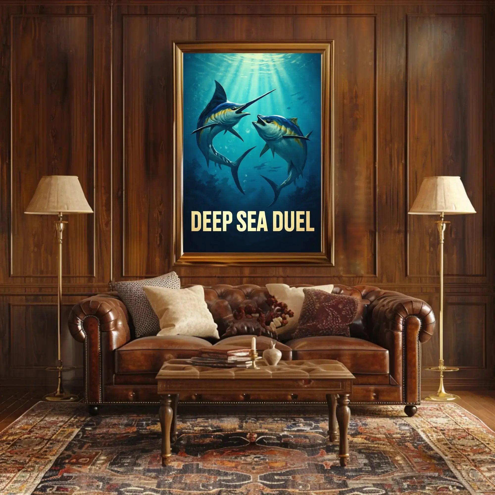 Deep Sea Duel Confrontation Action Animal Poster PosterGoat