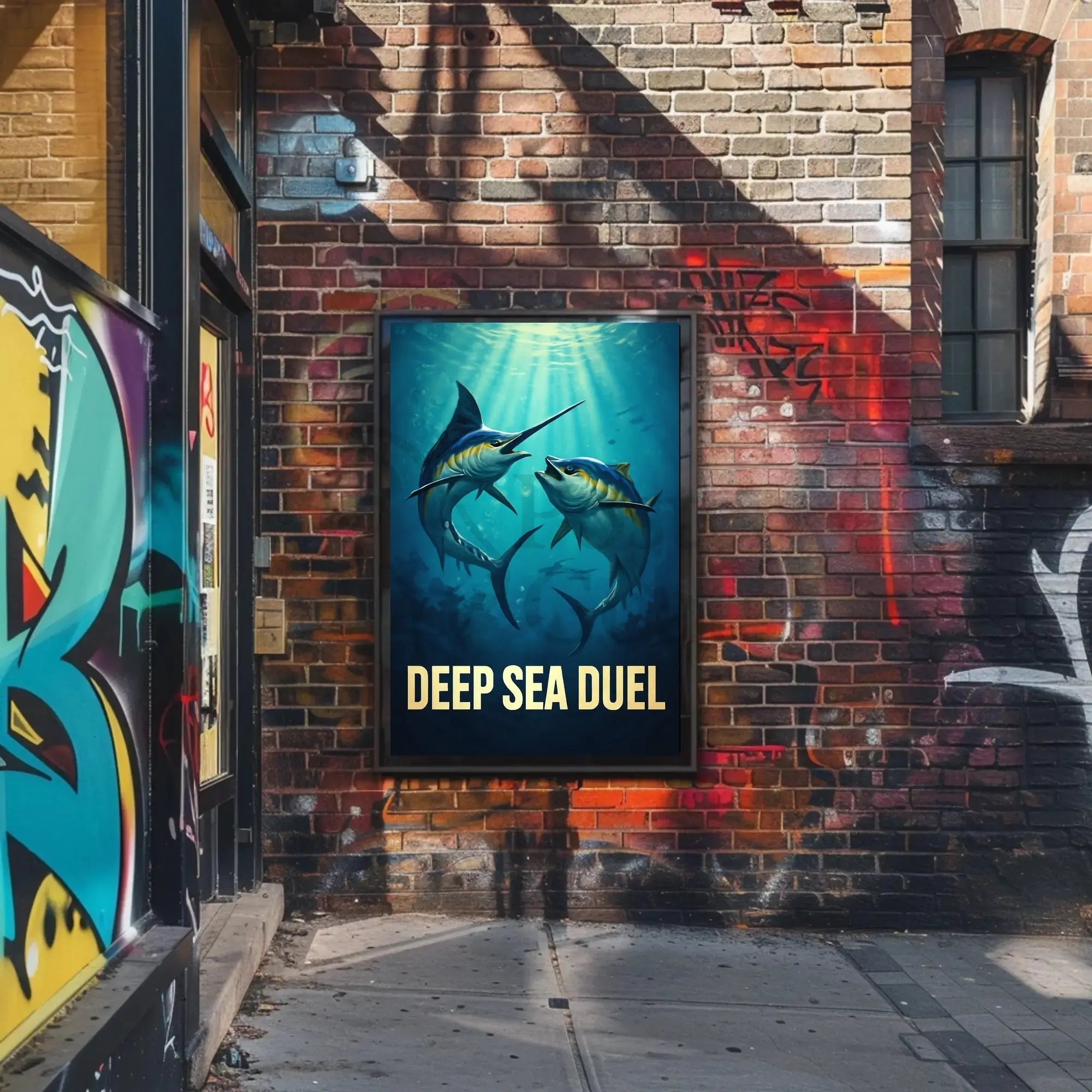 Deep Sea Duel Confrontation Action Animal Poster PosterGoat