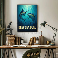 Deep Sea Duel Confrontation Action Animal Poster PosterGoat