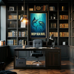Deep Sea Duel Confrontation Action Animal Poster PosterGoat
