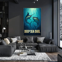 Deep Sea Duel Confrontation Action Animal Poster PosterGoat