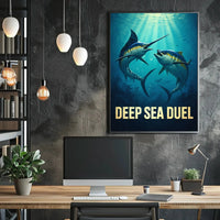 Deep Sea Duel Confrontation Action Animal Poster PosterGoat