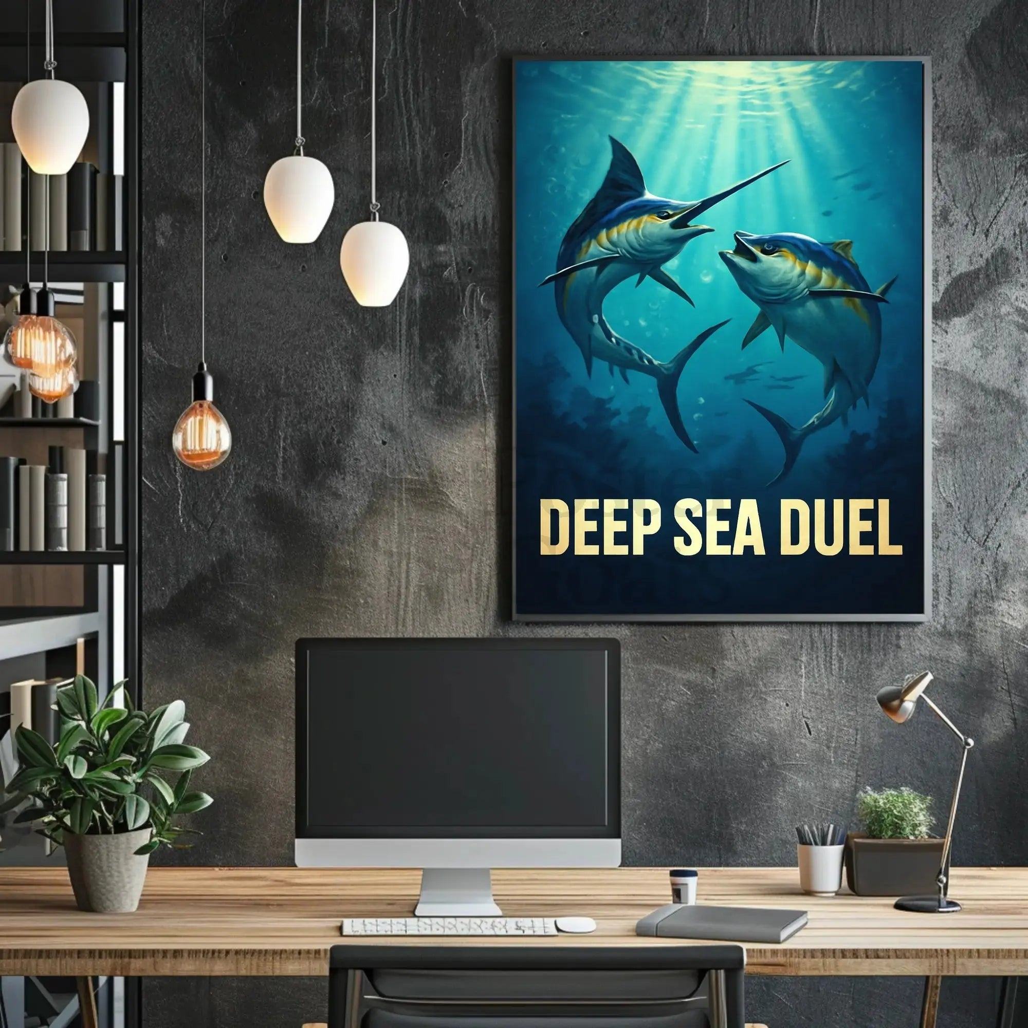 Deep Sea Duel Confrontation Action Animal Poster PosterGoat