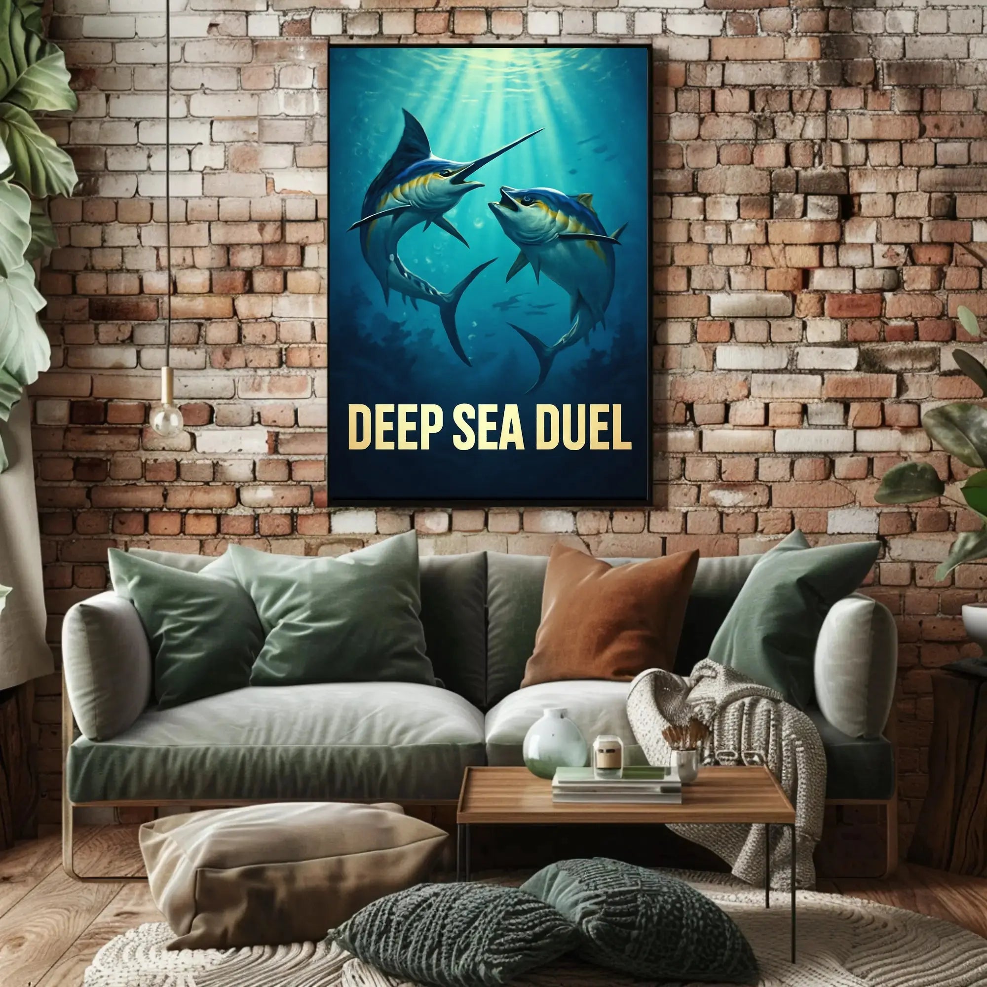 Deep Sea Duel Confrontation Action Animal Poster PosterGoat