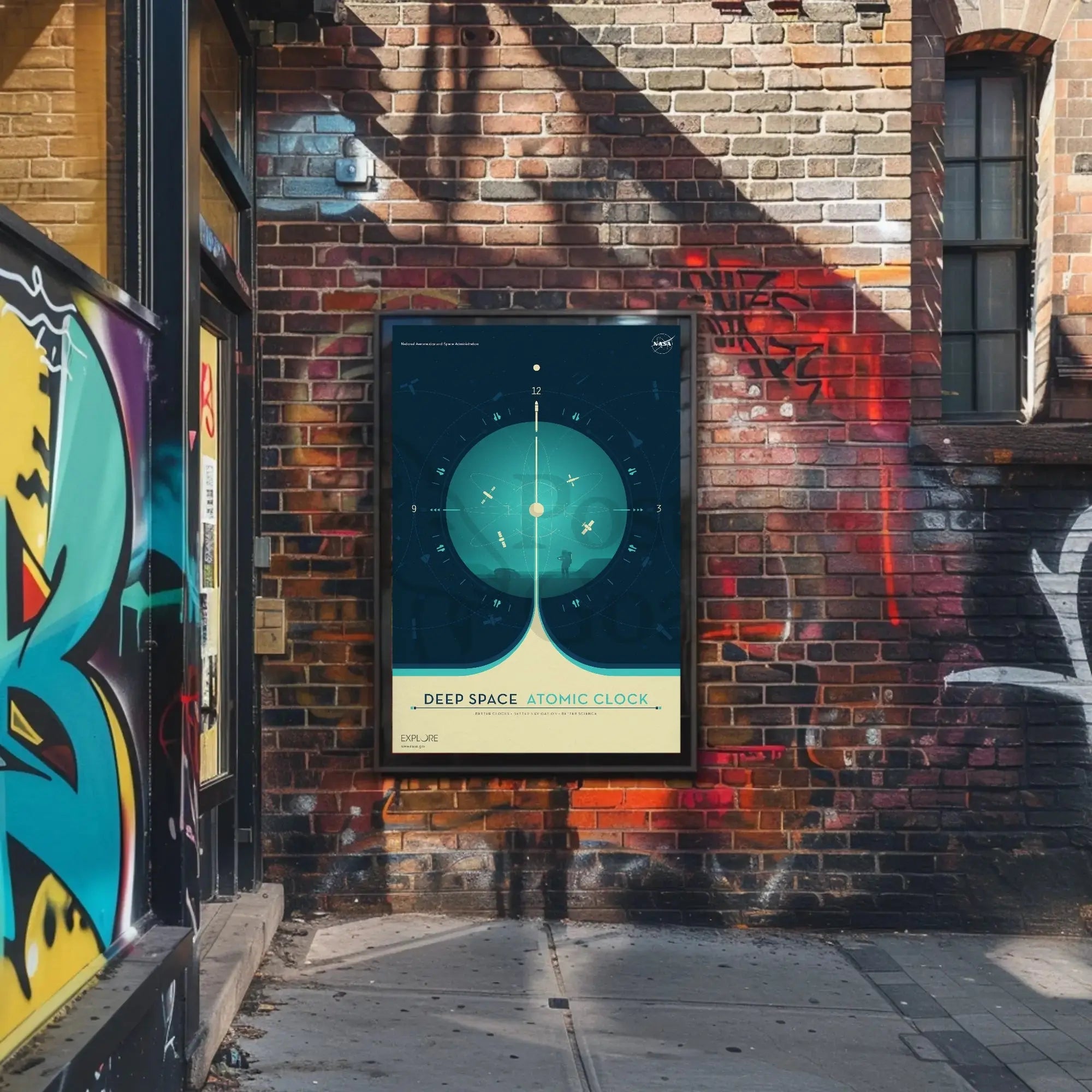 Deep Space Atomic Clock NASA Futuristic Sci-Fi Poster PosterGoat