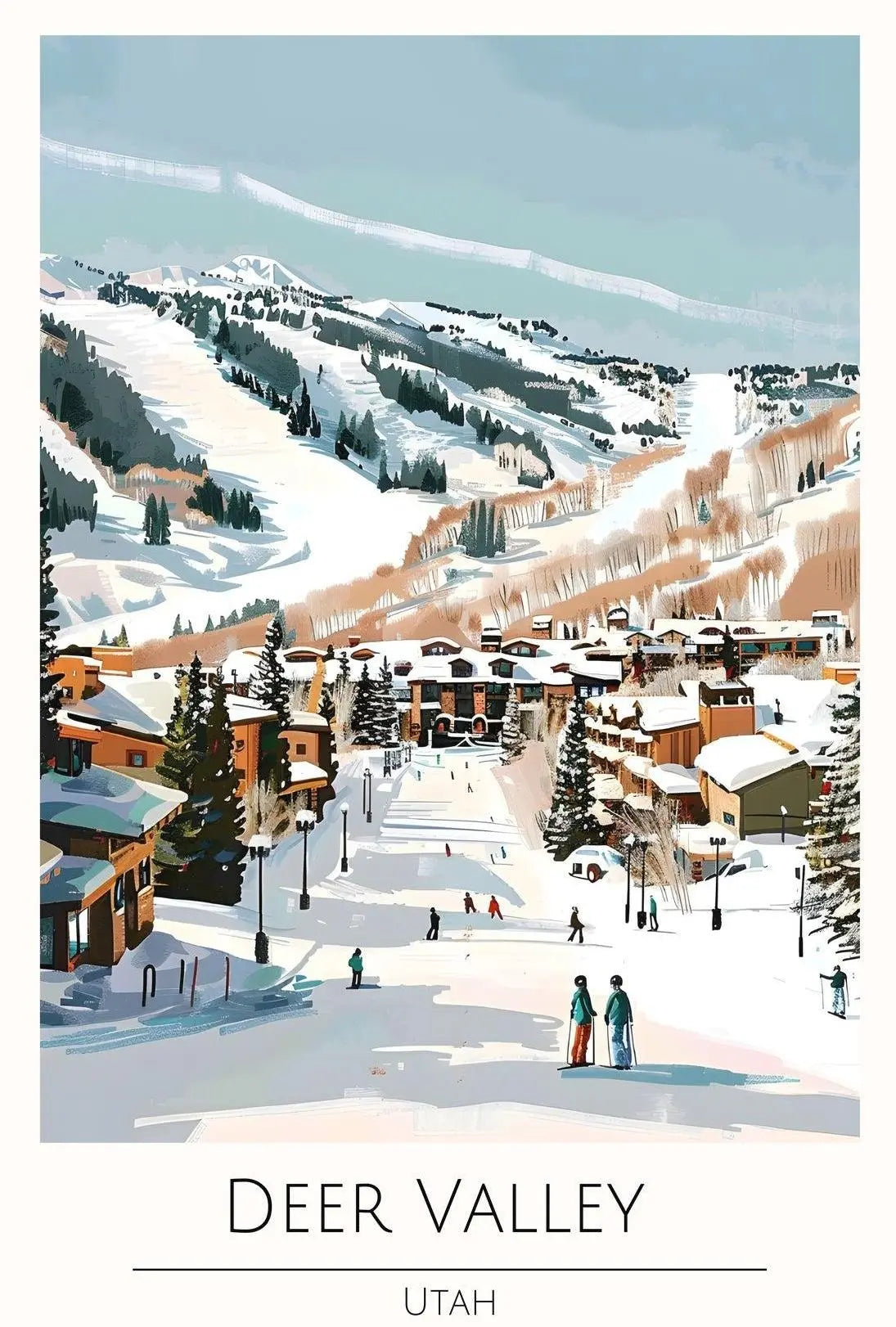 Deer Valley Ski Resort Travel Poster PosterGoat