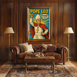 Defender of Faith Comic-Style Propaganda Poster PosterGoat