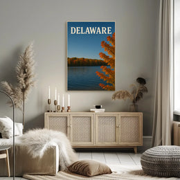 Delaware Autumn Splendor in Nature Travel Poster PosterGoat