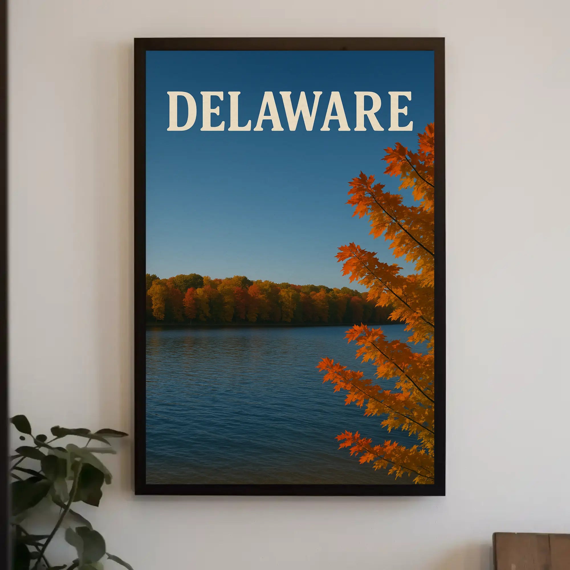 Delaware Autumn Splendor in Nature Travel Poster PosterGoat