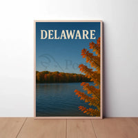 Delaware Autumn Splendor in Nature Travel Poster PosterGoat