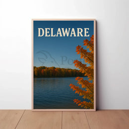 Delaware Autumn Splendor in Nature Travel Poster PosterGoat