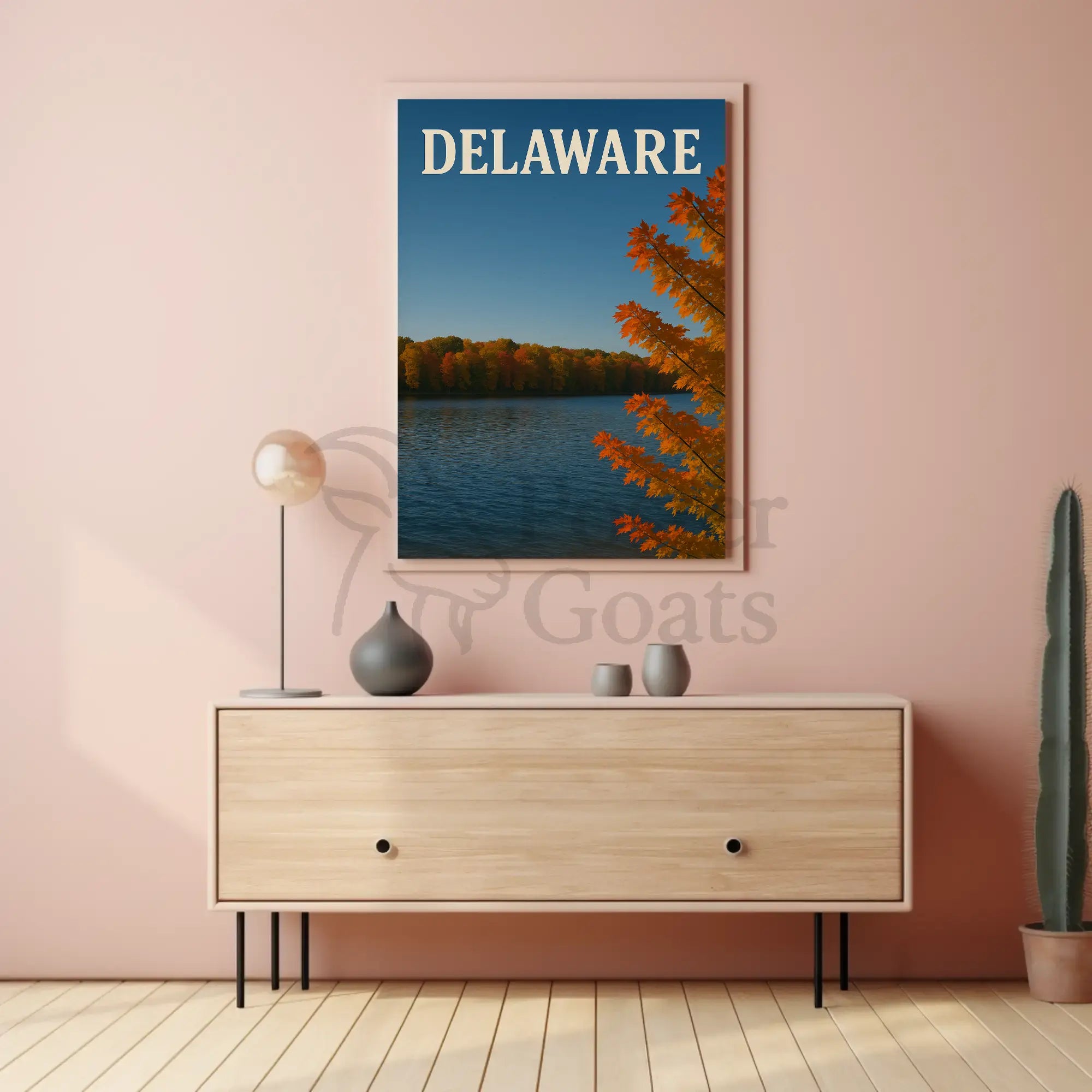 Delaware Autumn Splendor in Nature Travel Poster PosterGoat