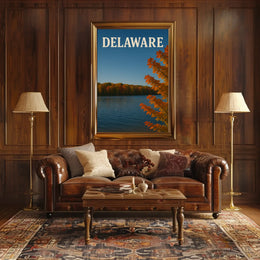 Delaware Autumn Splendor in Nature Travel Poster PosterGoat