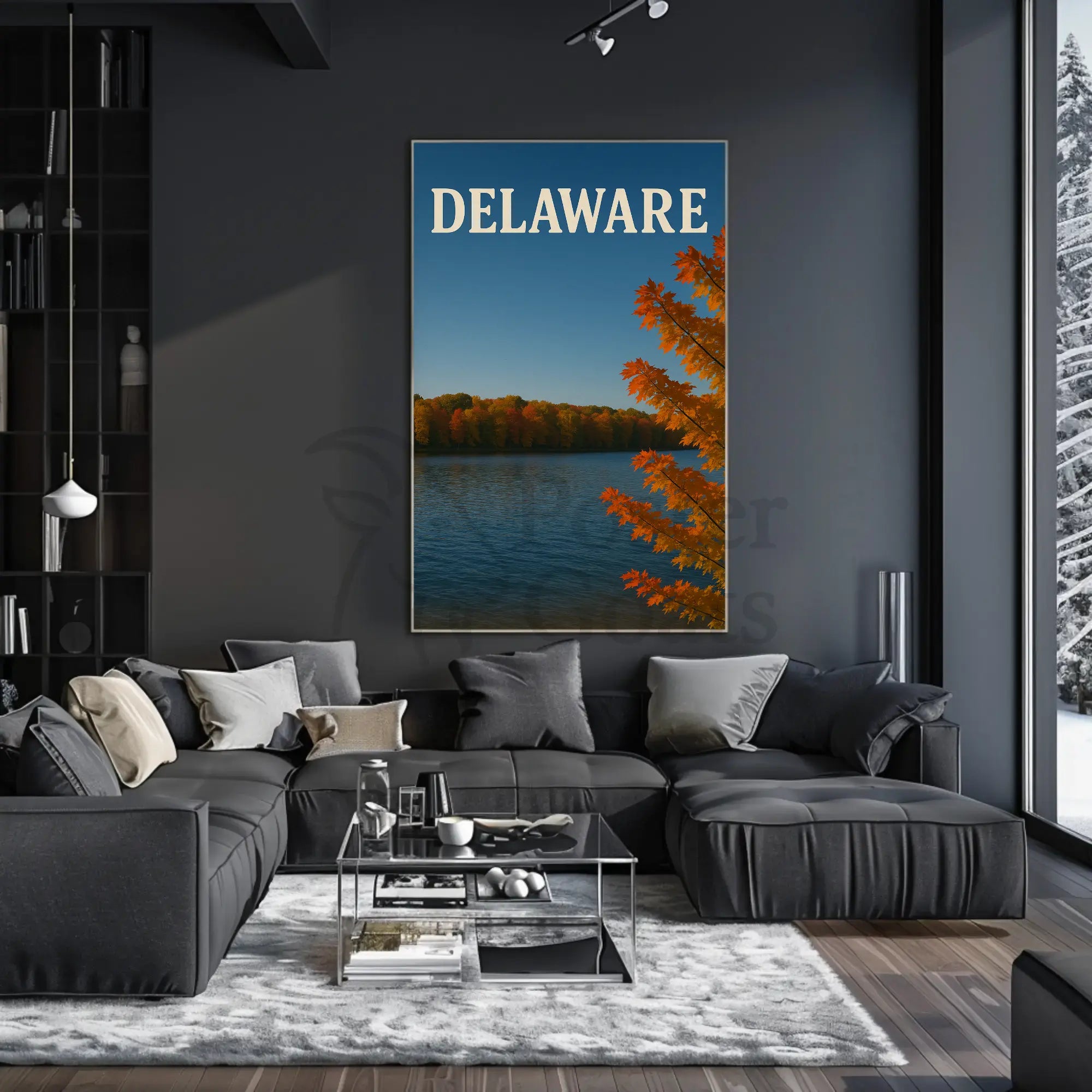 Delaware Autumn Splendor in Nature Travel Poster PosterGoat
