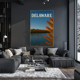 Delaware Autumn Splendor in Nature Travel Poster PosterGoat