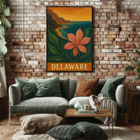 Delaware Coastal Sunset Scenic Travel Poster PosterGoat