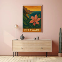 Delaware Coastal Sunset Scenic Travel Poster PosterGoat