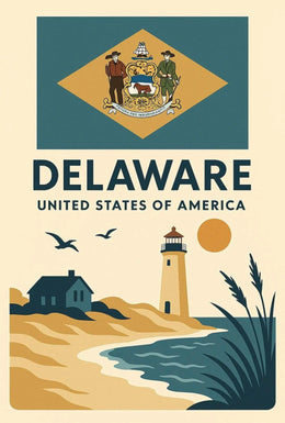 Delaware Coastal Vintage Travel Art Poster PosterGoat