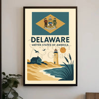 Delaware Coastal Vintage Travel Art Poster PosterGoat