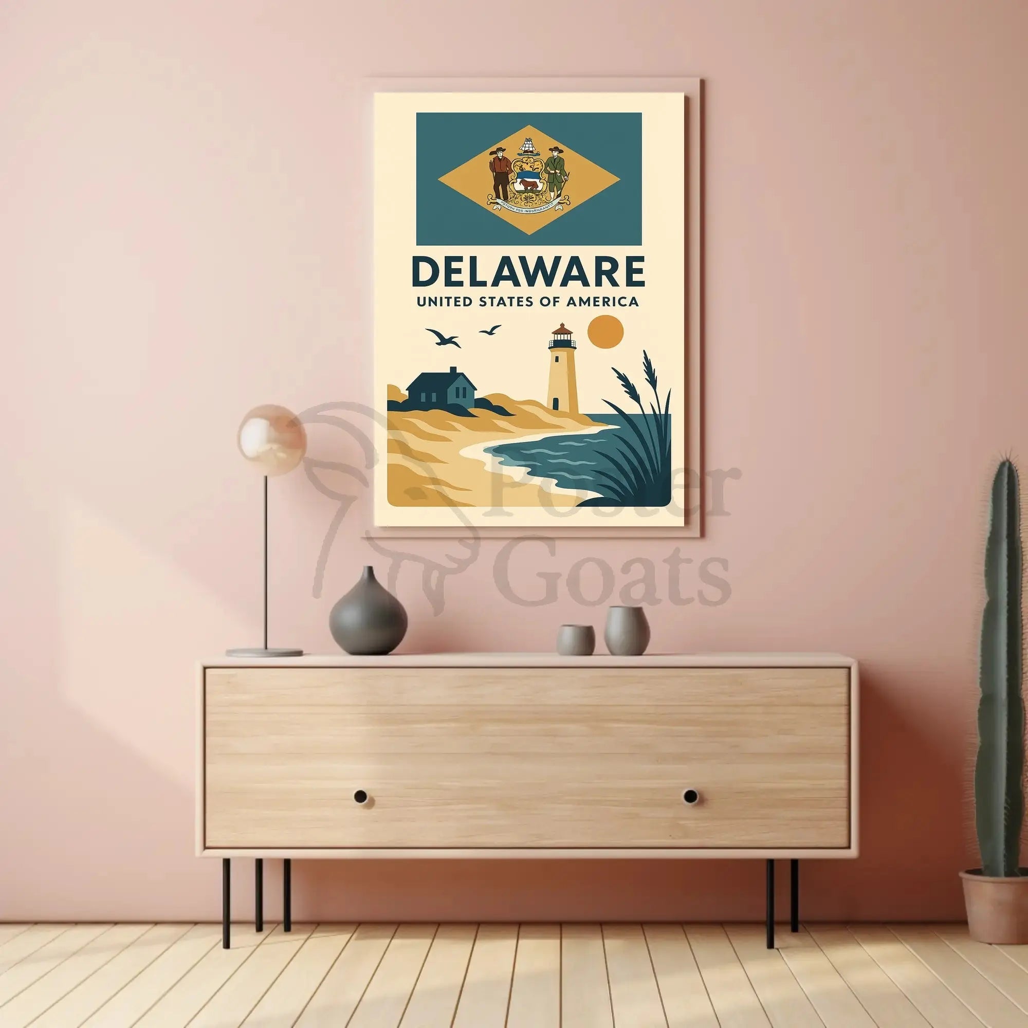 Delaware Coastal Vintage Travel Art Poster PosterGoat