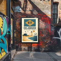 Delaware Coastal Vintage Travel Art Poster PosterGoat