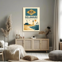 Delaware Coastal Vintage Travel Art Poster PosterGoat