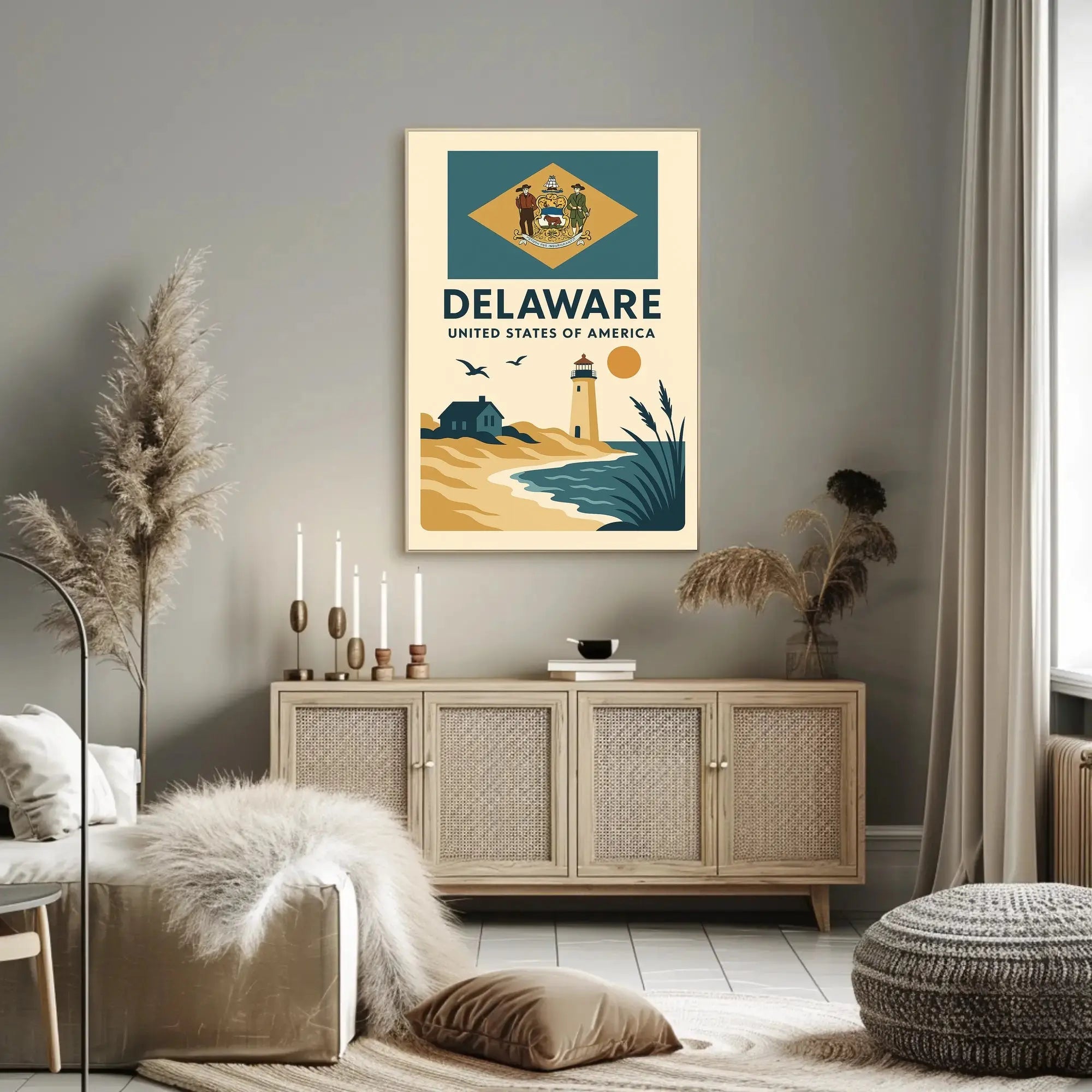 Delaware Coastal Vintage Travel Art Poster PosterGoat