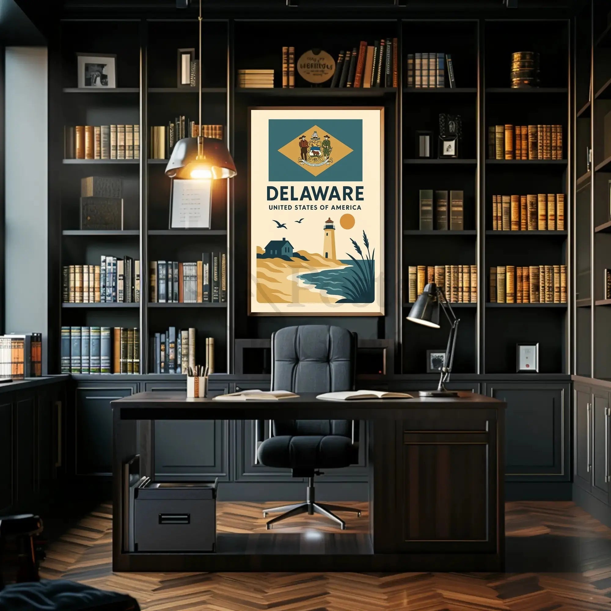 Delaware Coastal Vintage Travel Art Poster PosterGoat