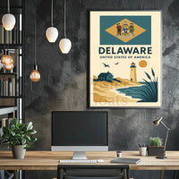 Delaware Coastal Vintage Travel Art Poster PosterGoat