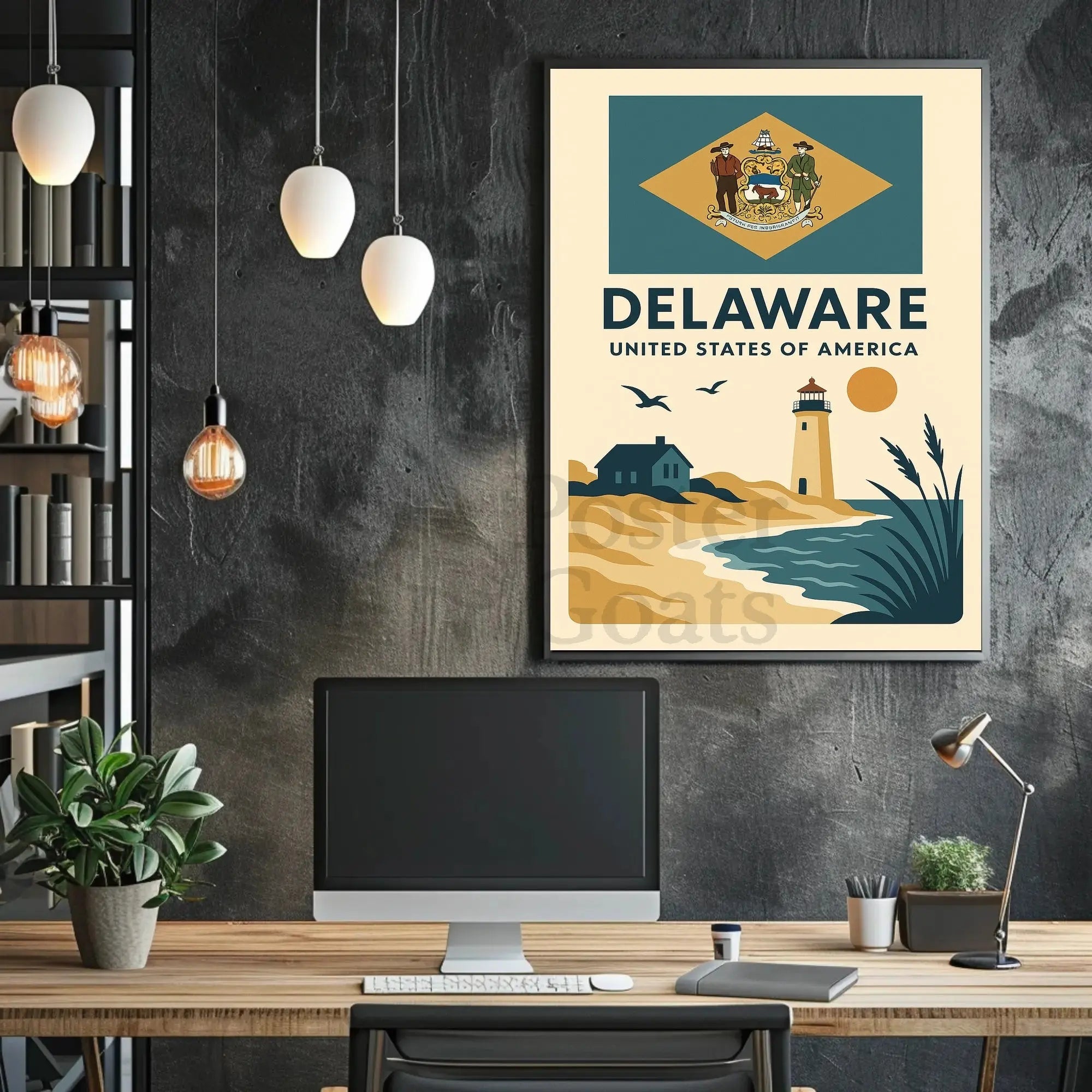 Delaware Coastal Vintage Travel Art Poster PosterGoat