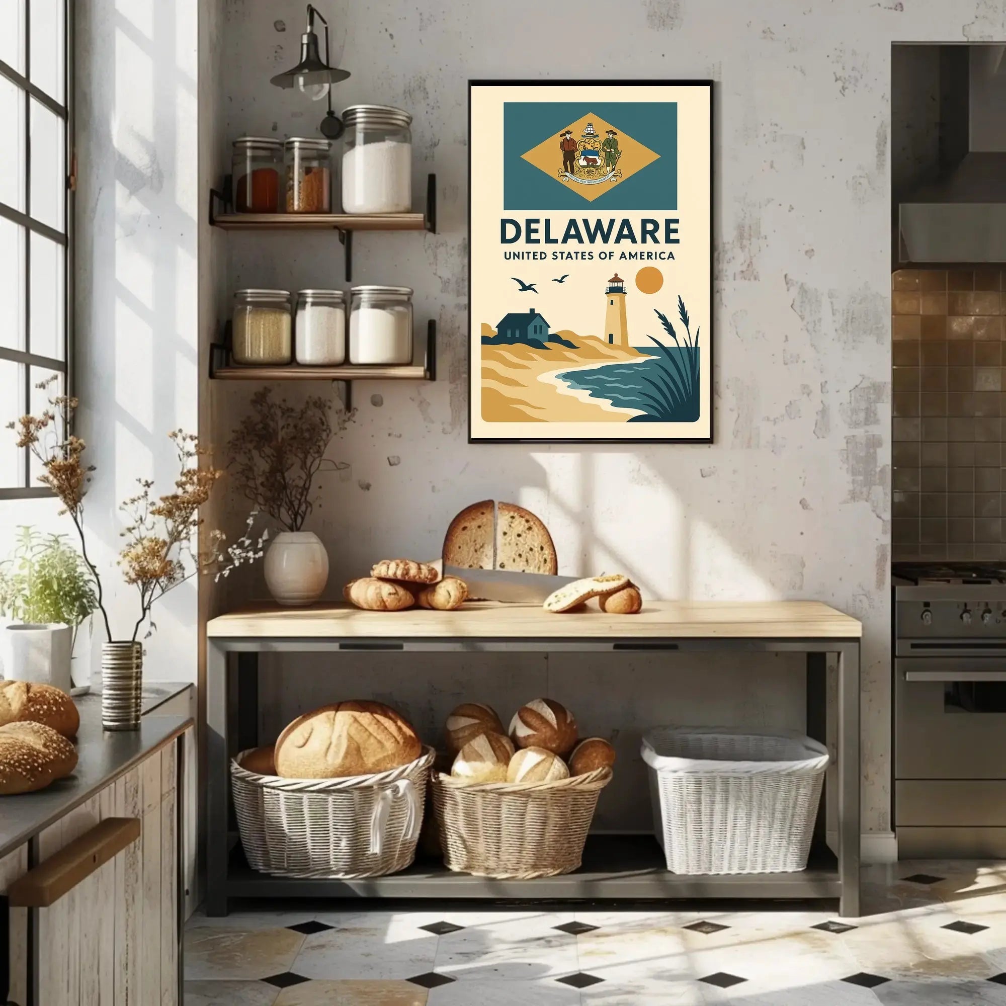 Delaware Coastal Vintage Travel Art Poster PosterGoat