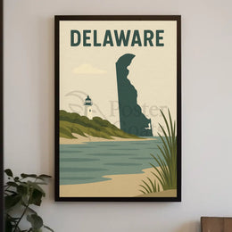 Delaware Coastal Vintage Travel Poster PosterGoat