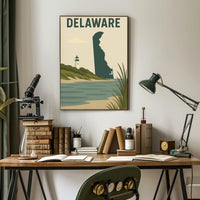Delaware Coastal Vintage Travel Poster PosterGoat