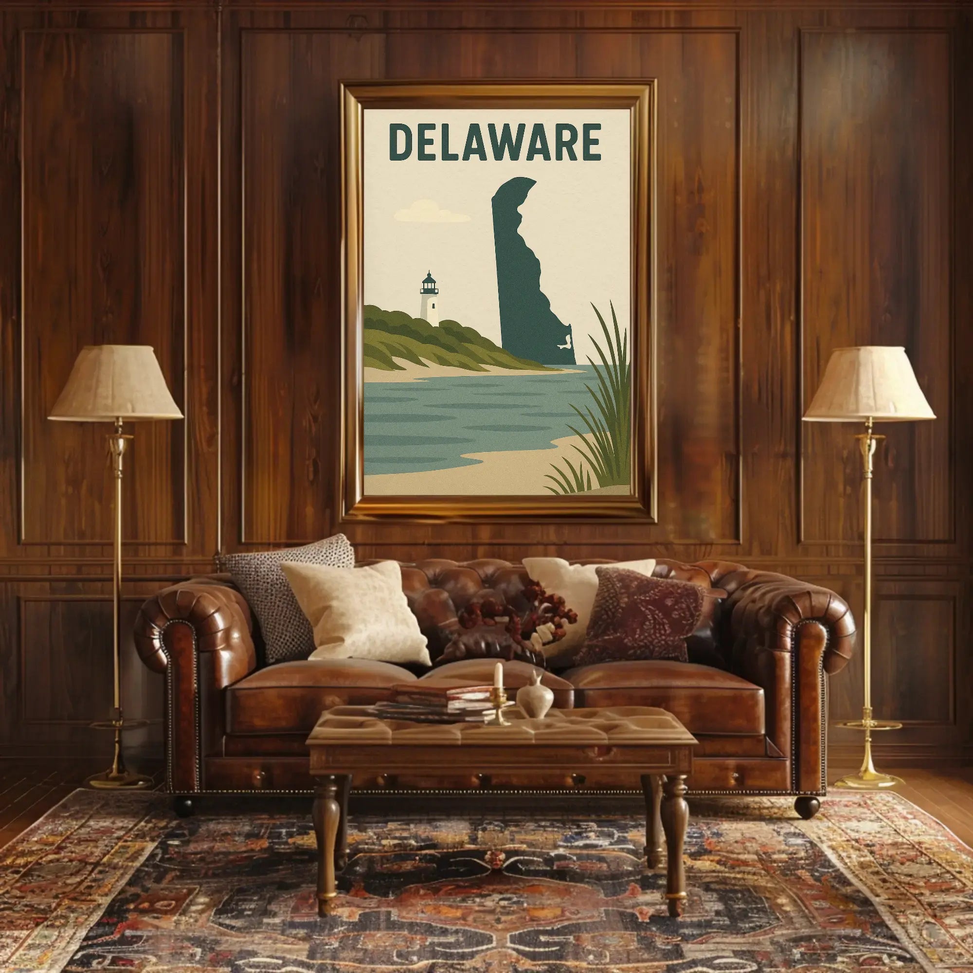 Delaware Coastal Vintage Travel Poster PosterGoat