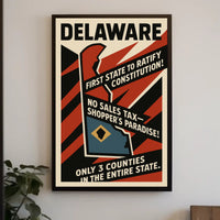 Delaware First State Highlights Wall Art Print PosterGoat