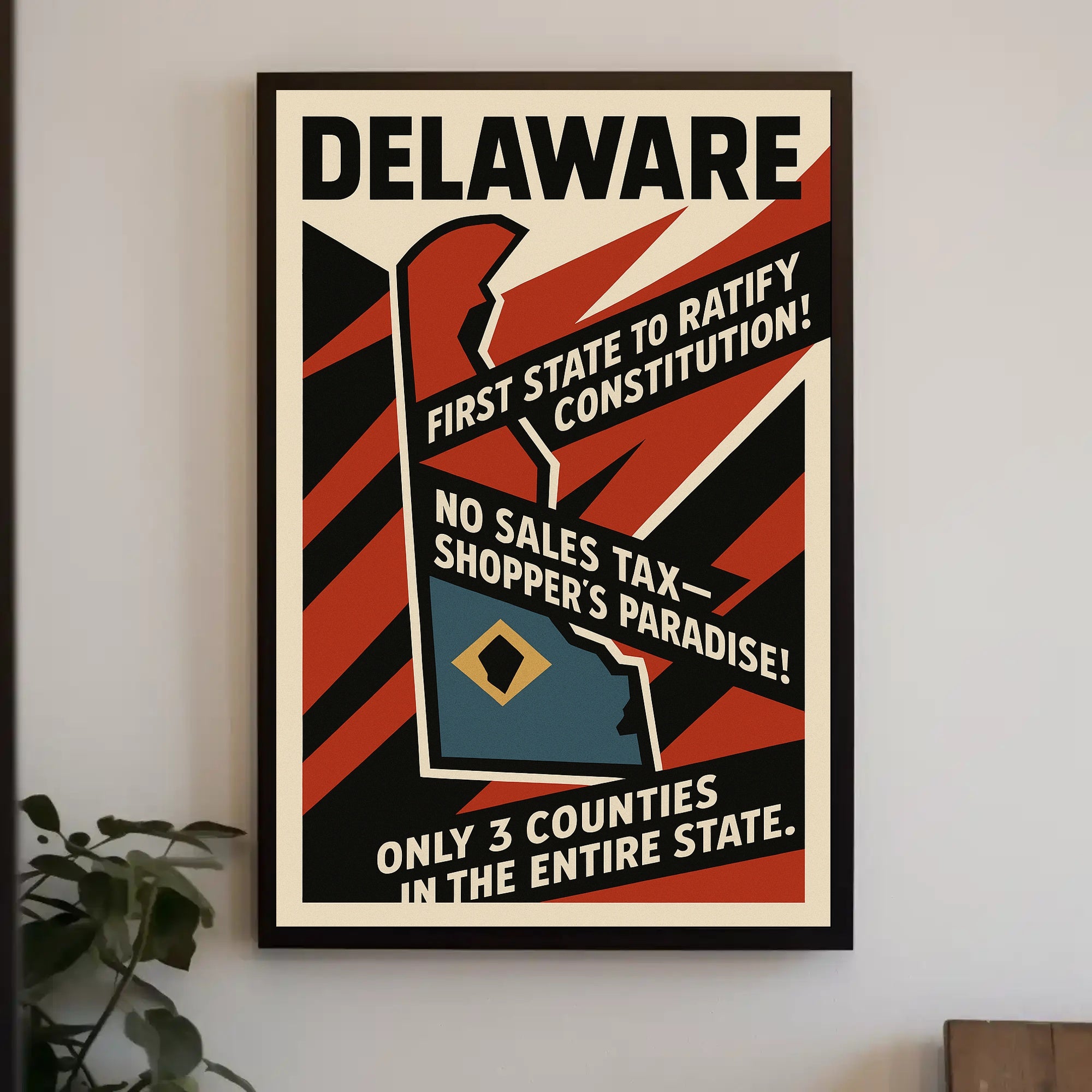Delaware First State Highlights Wall Art Print PosterGoat