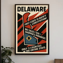 Delaware First State Highlights Wall Art Print PosterGoat