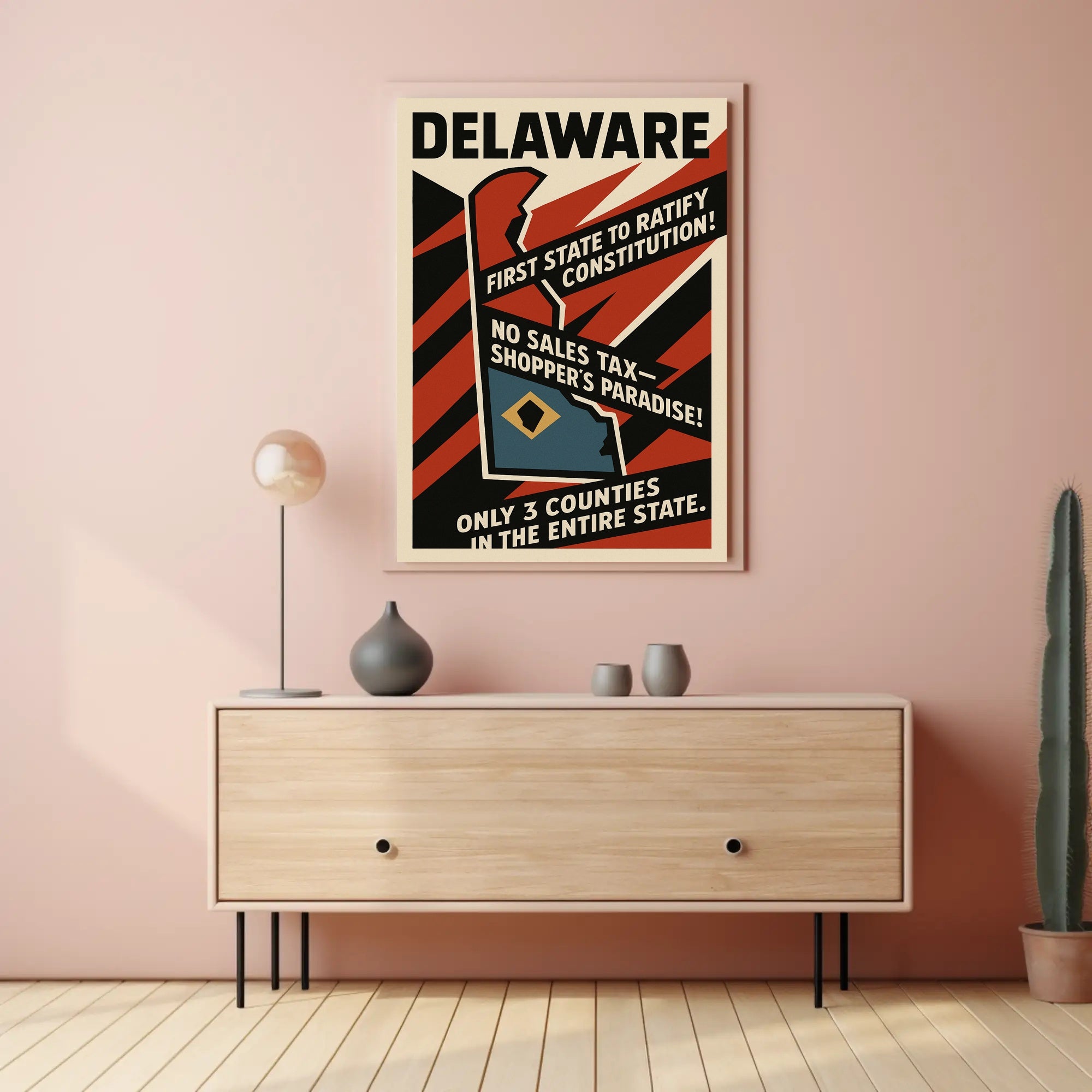 Delaware First State Highlights Wall Art Print PosterGoat