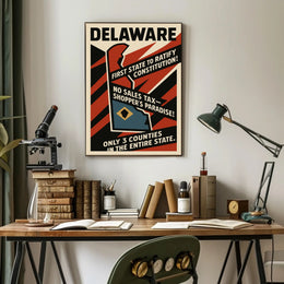 Delaware First State Highlights Wall Art Print PosterGoat
