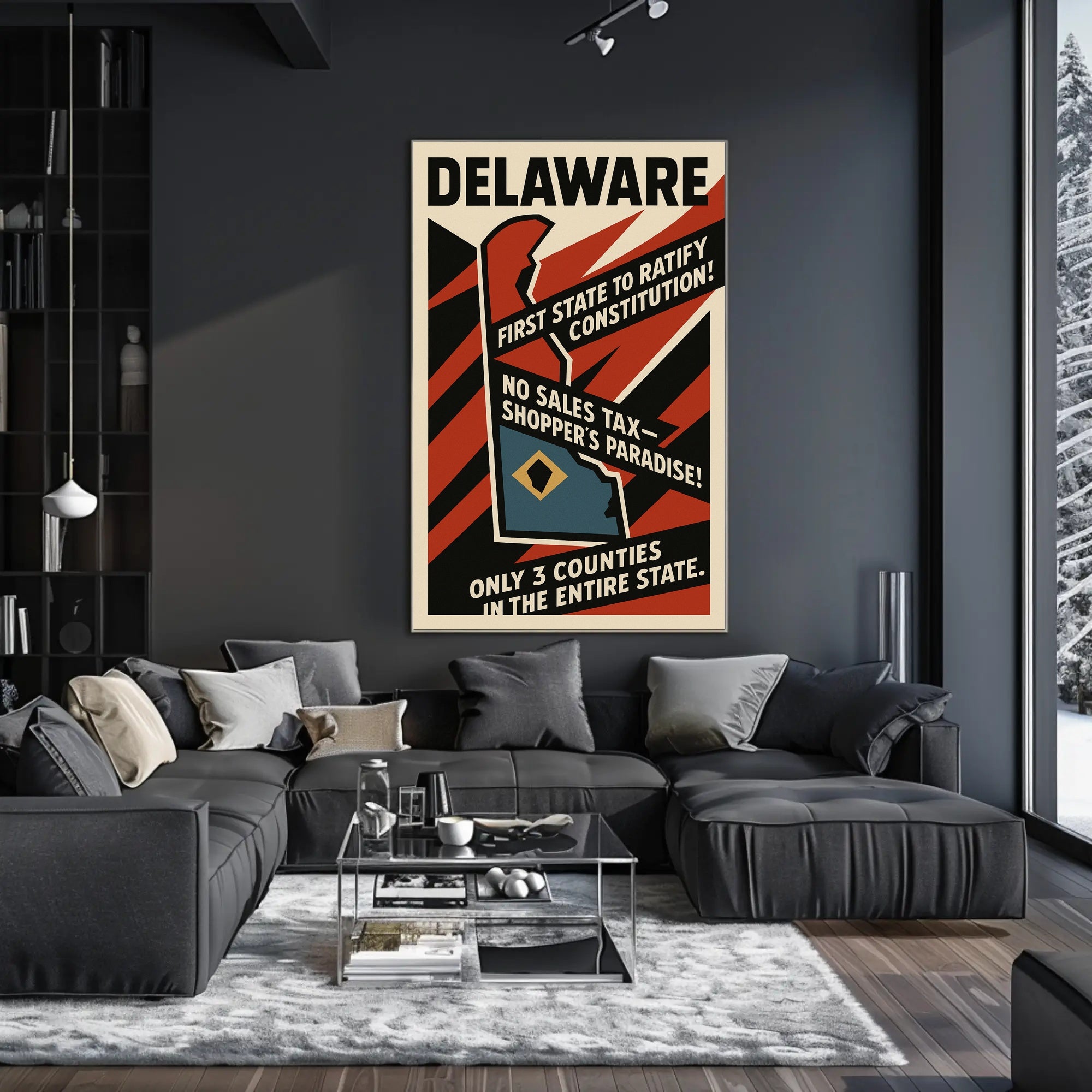 Delaware First State Highlights Wall Art Print PosterGoat