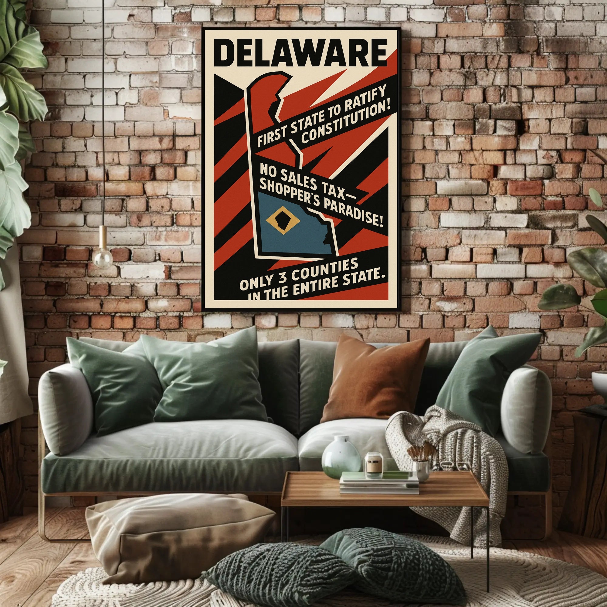 Delaware First State Highlights Wall Art Print PosterGoat