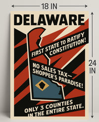 Delaware First State Highlights Wall Art Print PosterGoat