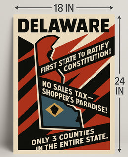 Delaware First State Highlights Wall Art Print PosterGoat