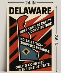 Delaware First State Highlights Wall Art Print PosterGoat