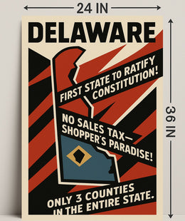 Delaware First State Highlights Wall Art Print PosterGoat