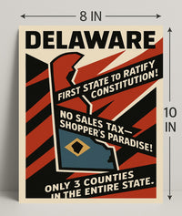 Delaware First State Highlights Wall Art Print PosterGoat