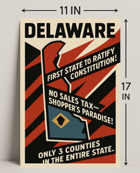 Delaware First State Highlights Wall Art Print PosterGoat