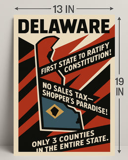 Delaware First State Highlights Wall Art Print PosterGoat