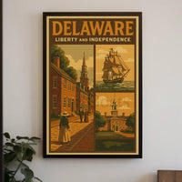 Delaware Liberty and Independence Heritage Poster PosterGoat