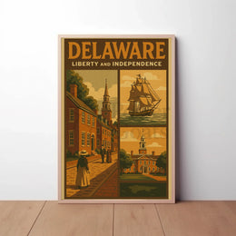 Delaware Liberty and Independence Heritage Poster PosterGoat
